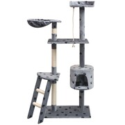 vidaXL Drapak dla kota, 150 cm, szary ze wzorem w kocie łapki vidaXL 170486