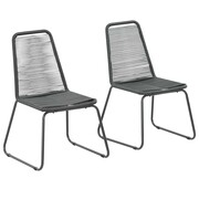 vidaXL Krzesła ogrodowe, 2 szt., polirattan, 54 x 59 x 91 cm, czarne vidaXL 44442