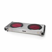 Nova Podwójna kuchenka ceramiczna, 2400 W, srebrna, 300200 Nova 02.300200.01.001