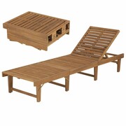 vidaXL Składany leżak z drewna akacjowego, 200 x 61 x 30/86 cm vidaXL 44253