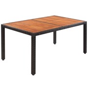 vidaXL Stół do ogrodu, rattan PE i drewno akacjowe, 150x90x75 cm vidaXL 42588
