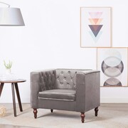vidaXL Fotel tapicerowany aksamitem, 86 x 67 x 71 cm, szary vidaXL 247014