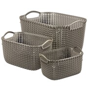 Curver Zestaw 3 koszy Knit, brązowy, 240650 Curver 240650