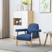 vidaXL Fotel tapicerowany tkaniną, niebieski vidaXL 246648