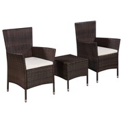 vidaXL Zestaw mebli bistro do ogrodu, polirattan, brązowy vidaXL 44093