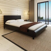 vidaXL Łóżko z materacem 140 x 200 cm, sztuczna skóra, czarne vidaXL 272200