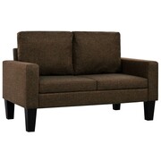 vidaXL 2-osobowa sofa tapicerowana tkaniną, brązowa vidaXL 245561