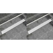 vidaXL Odpływ prysznicowy liniowy, 2 szt., linie, 1030x140 mm, stal vidaXL 275958