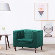 vidaXL Fotel tapicerowany aksamitem, 86 x 67 x 71 cm, zielony vidaXL 247016