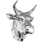 vidaXL Głowa krowy dekoracyjna na ścianę, aluminium, srebrna vidaXL 243481