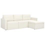 vidaXL 3-osobowa sofa rozkładana, tapicerowana sztuczną skórą, biała vidaXL 245550