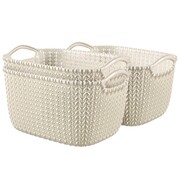 Curver Prostokątne kosze Knit, 3 szt., rozmiar S, białe, 240629 Curver 240629