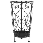 vidaXL Stojak na parasole w stylu vintage, metalowy, 26x46 cm, czarny vidaXL 245932