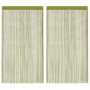 vidaXL Zasłony sznurkowe, 2 sztuki, 100 x 250 cm, zielone vidaXL 132412