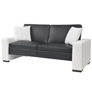 vidaXL Kanapa rozkładana z podłokietnikami, PVC, czarna, regulowana vidaXL 245001