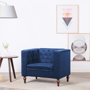 vidaXL Fotel tapicerowany aksamitem, 86 x 67 x 71 cm, niebieski vidaXL 247013