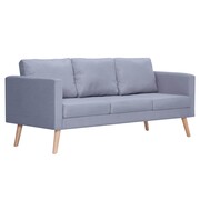 vidaXL Sofa 3-osobowa, materiałowa, jasnoszara vidaXL 242219