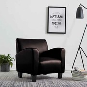 vidaXL Fotel ze skóry syntetycznej, ciemnobrązowy vidaXL 240979