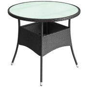 vidaXL Stolik z polirattanu do ogrodu, 60x74 cm, czarny vidaXL 42590