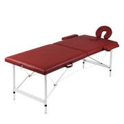 vidaXL Czerwony składany stół do masażu 2 strefy z aluminiową ramą vidaXL 110087