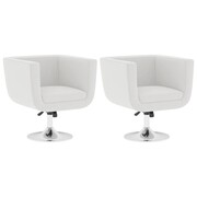 vidaXL Fotele barowe ze skóry syntetycznej, 2 szt., białe vidaXL 160439