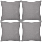 vidaXL 4 Szare bawełniane poszewki na poduszki 80 x 80 cm vidaXL 130909