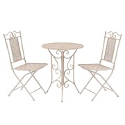vidaXL Zestaw mebli bistro ze stali, 3 części, biały vidaXL 43149