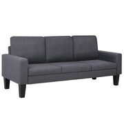 vidaXL 3-osobowa sofa tapicerowana tkaniną, ciemnoszara vidaXL 245572