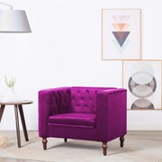 vidaXL Fotel tapicerowany aksamitem, 86 x 67 x 71 cm, fioletowy vidaXL 247015