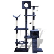 vidaXL Drapak dla kota 175 cm, 2 domki, Pluszowy, Niebieski vidaXL 170113