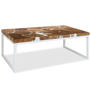 vidaXL Stolik kawowy z drewna tekowego i żywicy, 110 x 60 x 40 cm vidaXL 244553