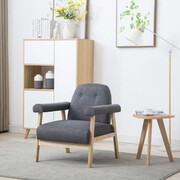 vidaXL Fotel tapicerowany tkaniną, ciemnoszary vidaXL 246645