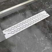 vidaXL Kratka odpływowa, liniowa, 630x140 mm, wzór fali, stal nierdzewna vidaXL 142184