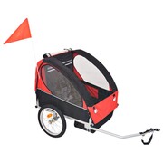 vidaXL Rowerowa przyczepka dla dzieci, czerwono-czarna, 30 kg vidaXL 91371