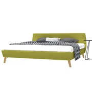 vidaXL Łóżko z materacem, 180 x 200 cm, materiałowe, zielone vidaXL 275090
