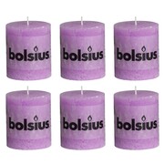 Bolsius Świece rustykalne, 80x68 mm, jasnofioletowe, 6 szt. Bolsius 400658