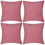 vidaXL 4 Różowe bawełniane poszewki na poduszki 40 x 40 cm vidaXL 130934