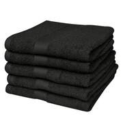 vidaXL Ręczniki, 5 szt,, bawełna, 500 g/m², 100x150 cm, czarne vidaXL 130608