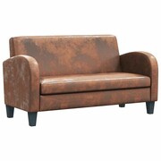 vidaXL Sofa 2-osobowa ze sztucznej skóry zamszowej, brązowa vidaXL 245585