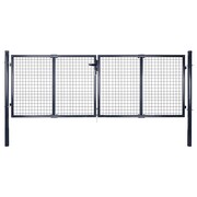 vidaXL Brama ogrodowa z siatki, galwanizowana stal, 289x100 cm, szara vidaXL 143363