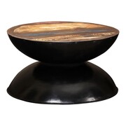 vidaXL Stolik kawowy z drewna odzyskanego, czarna podstawa, 60x60x33cm vidaXL 244900