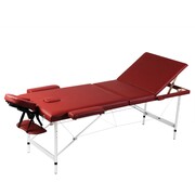 vidaXL Czerwony składany stół do masażu 3 strefy z aluminiową ramą vidaXL 110091