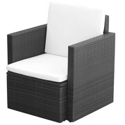 vidaXL Fotel 65 x 65 x 73 cm, polirattanowy, czarny vidaXL 42669
