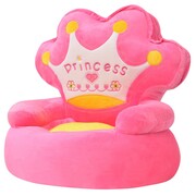 vidaXL Fotel dla dzieci PRINCESS, pluszowy, różowy vidaXL 80158