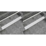 vidaXL Odpływ prysznicowy liniowy, stal nierdzewna, 2 szt., 930x140 mm vidaXL 275957