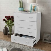 vidaXL Komoda z 4 szufladami, 60 x 30,5 x 71 cm, biała vidaXL 242545