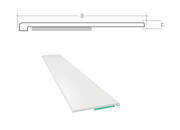 Listwa maskująca płaska samoprzylepna PCV B=65 mm gr. C=1 mm biała bez uszczelki L=50 mb Emaga