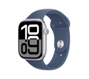 Apple Watch Series 10 GPS AI + Cellular AI koperta 46mm aluminium srebrne pasek sportowy denim M/L Watch Series 10 GPS + Cellular Apple