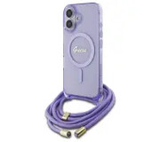 Guess Crossbody Cord Script MagSafe do iPhone 16 Fioletowy Crossbody Cord Script MagSafe Guess