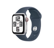 Apple Watch SE GPS + Cellular koperta 44mm aluminium srebrnym pasek sportowy denim M/L Watch SE GPS + Cellular Apple